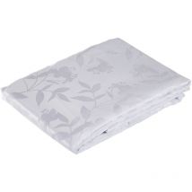 OMBRA Rettangolare Poliestere Tovaglia Damascata, 150 x 300 cm, Bianca