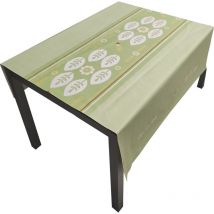 Tovaglia PVC Base Poliestere Antimacchia Mosaico Foglia 140X220 CM
