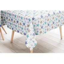 Tovaglia lima in tela cerata plastificata lavabile idrorepellente in pvc stelle marine Made in Italy Cm. 140x140 x4 persone