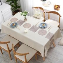 Tovaglia Rettangolare 140x180 Tovaglia in pvc Antimacchia Beige, Tovaglia Impermeabile per Feste di Natale, Facile da Pulire, Tovaglia in Plastica