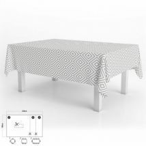 Tovaglia Antimacchia Tela Cerata Rettangolare 140 x 250 cm. Diamanti grigi