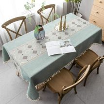 Tovaglia rettangolare verde tovaglia antivegetativa in cotone e lino tovaglia ricamata tavolo da cucina in stile cinese elegante tovaglia decorativa