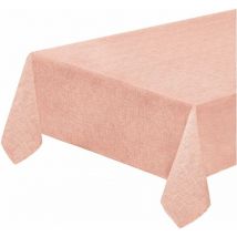 Nappe de Cuisine AntiTaches Plastifié Bordée Couverture de Table Couleur Unie Pastel Rose - 135x135 cm