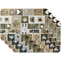 Tovagliette stampate Love in the air, Tovagliette da Tavola, tovaglietta, Tovaglietta per sala da pranzo, a prova di cibo, 4 pezzi, 30 x 450 cm