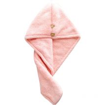 Pesce - Towels Hair Drying Wrap For Drying Fine, Delicate, Thinning, Curly and Frizzy Hair Twist Towel Pink