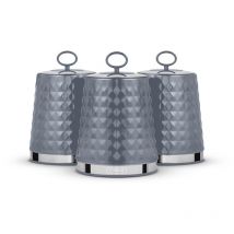 Tower - Solitaire Set of 3 Canisters, Stainless Steel, Grey T826207GRY