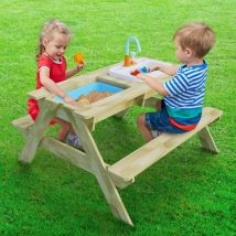 Holz Spieltisch & Matschtisch Nashorn inkl. Waschbecken Natur 89x94x71 cm - Tp Toys
