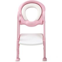 Haloyo - Töpfchentrainer Kinder-Töpfchen Toilettensitz mit Treppe Rutschfest stabil klappbar Rosa