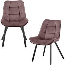 Samtstühle Stoffstühle Polsterstuhl Esszimmerstühle Küchenstühle aus Samt Metallbeine, 2 St., Dustrosa