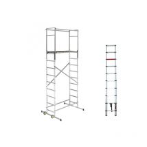 Hailo - Trabattello domestico - Altezza di lavoro max. 4.50m + Scala telescopica - 9475-901-BFE-290