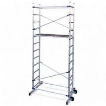 Facal - Trabattello in alluminio con altezza di lavoro 436 cm e piano antiscivolo 41x143 cm pinna clic