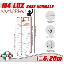 Trabattello M4 lux base normale Altezza lavoro 6,20 metri
