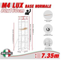 Trabattello M4 lux base normale Altezza lavoro 7,35 metri