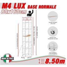 Trabattello M4 lux base normale Altezza lavoro 8,50 metri