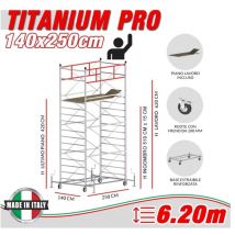 Trabattello titanium pro Altezza lavoro 6,20 metri