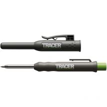 Tracer Matita da costruzione con foro profondo con fondina (120 mm, matita estensibile 2B con temperamatite integrato)