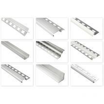 Traces de carrelage acier inoxydable - brossé argent grand choix 2 mètres: 12mm, Profil d'angle intérieur droit
