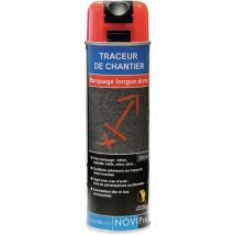 Traceur fluo de chantier - rouge - aérosol de 500 ml Novipro 307300 - Rouge