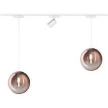 Top-light - Track top light mono 1184 eclipse yari blanc g9 led plafonnier moderne spot réglable sphère en verre cuivre