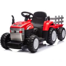 Tractor Eléctrico para Niños Lamas LT984 con Remolque Removible 12V Color: Rojo