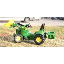 Rolly Toys - Tractor John Deere 7930 (tractor de pedales 3 - 8 años con cargador frontal, artesa de transporte, engranajes, freno) 710379