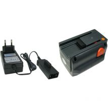 2in1 Set: Li-Ion Akku 18V / 3000mAh + Schnellladegerät inkl. Netzteil kompatibel mit Gardena 8878-20, 4078500887809 - Trade-shop