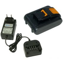 2in1 Set: Li-Ion Akku 20V 2000mAh 40Wh + Akku Ladegerät für Rockwell RK1806K2 RK1807K2 RK2852K2 RK2853K2 RK2855K2 RK2856 RK2859 RK2860K2 - Trade-shop