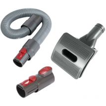 Trade-shop - 3in1 Set: Tierhaarbürste + Saugschlauch + Anschlussadapter kompatibel mit Dyson DC49 DC50 DC50erp DC50i DC51erp DC52 DC52erp DC53 DC54