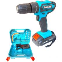 Trade Shop Traesio - Trade Shop - 48 v akku-schlagbohrer mit selbstspannender bohrfutter und led-licht -