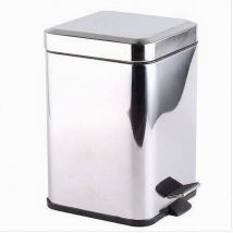 Trade Shop Traesio - Trade Shop - 6-Liter-Pedal-Mülleimer aus Stahl, quadratisch, 87446 -