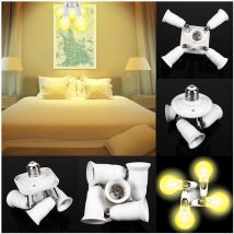 Portalampada Adattatore E27 5 In 1 Per Lampade Lampadine Attacchi Orientabili - - Trade Shop