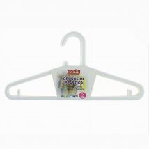 TRADE SHOP – Set mit 5 weißen Kunststoff-Kleiderbügeln für Hosen und Jacken – Ergonomisches Design – 36,5 cm