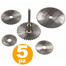 Zubehörsatz mit 5 HSS-Zahnscheiben für Dremel Mini-Bohrmaschine 2000 U/min für Holz - - Trade Shop