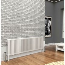 Traderad - Premium White 2 Column Horizontal Radiator 600mm h x 1644mm w - White