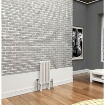 Traderad - Premium White 2 Column Horizontal Radiator 600mm x 249mm - White