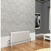 Traderad - Premium White 3 Column Horizontal Radiator 500mm h x 1104mm w - White