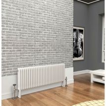 Traderad - Premium White 3 Column Horizontal Radiator 500mm h x 1239mm w - White