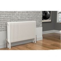 Traderad - Premium White 4 Column Horizontal Radiator 750mm h x 654mm w - White