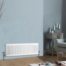 Traditional Cast Iron Style Radiator Central Heating Rads White Horizontal 3 Column 300x1460mm