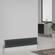 Traditional Cast Iron Style Radiator Anthracite Central Heating Rads Horizontal 2 Column 300x1460mm