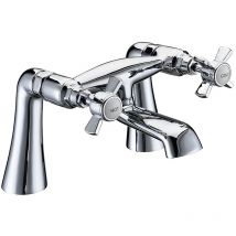 Gravity Bathrooms - Traditional Chrome Brass Crosshead Bath Filler with Pillar Legs