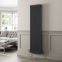 Galiflo - Anthracite Traditional Colosseum Vertical Column Radiator 1800 x 470mm Triple - Anthracite