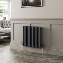 600 x 605mm Triple Horizontal Traditional Colosseum Anthracite Column Radiator