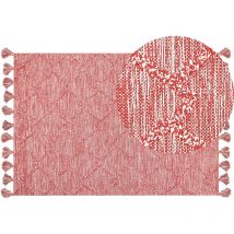 Traditional Hand Tufted Cotton Area Rug Red 160 x 230 cm Nigde