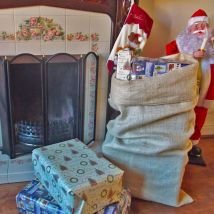 Yuzet - Traditional Large Hessian Santa Sacks Stockings Christmas Xmas Gifts Presents
