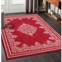Lord Of Rugs - Traditional Poly Bordered Medallion Classic Red Rug Floor Mat Small 80 x 150 cm (2'6'x5'0')