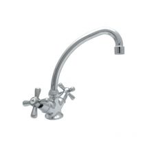 Goshe - Traditional Retro f Spout Cross Head Kitchen Mixer Tap