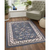 Lord Of Rugs - Traditional Sherborne Classic Bordered Rug in Blue 200 x 290 cm (6'7'x9'6')