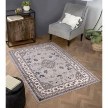 Lord Of Rugs - Traditional Sherborne Classic Bordered Hallway Rug in Grey 66 x 230 cm (2'5'x7'7') Runner