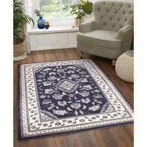 Lord Of Rugs - Traditional Sherborne Classic Bordered Rug in Navy 200 x 290 cm (6'7'x9'6')